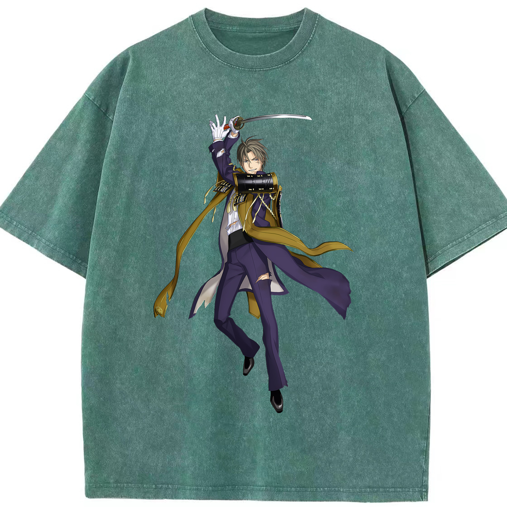 （画像用） 刀剣乱舞 Touken Ranbu 綿100% ヴィンテージ風 半袖Tシャツ（フロントプリント）